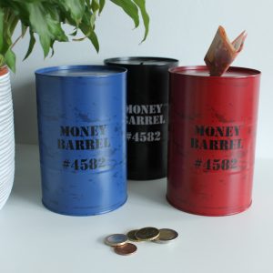 Blikken Spaarpot- Money Barrel #4582- 3 kleuren-ForeverMe.nl